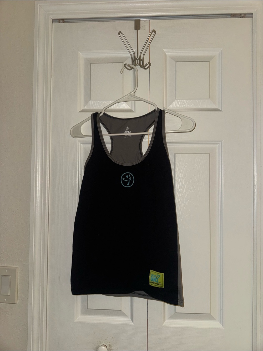 Zumba Fitness Black Tank Top with Teal Logo